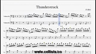 2CELLOS  Thunderstruck  Cello Sheet Music [upl. by Stewart842]