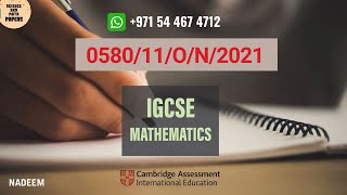 058011ON21  Worked Solutions  IGCSE Math Paper 2021 CORE 058011OCTNOV20210580 [upl. by Ytsur]