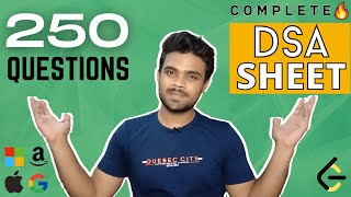 Complete 250 questions DSA Sheet for Coding Interviews Leetcode questions [upl. by Machutte]