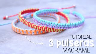 PULSERAS de hilo FACILES de hacer con 2 colores 🤩 tutorial [upl. by Fuld]