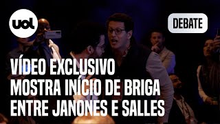 Janones x Salles Vídeo exclusivo mostra início de briga nos bastidores de debate UOL [upl. by Stock399]