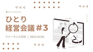 【ひとり経営会議】3 2024年10月 [upl. by Ahsimek]