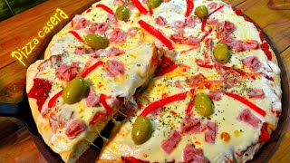 Receta de pizza masa esponjosa FACIL [upl. by Atinnek]