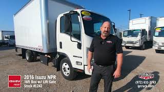 2016 Isuzu NPR Cab Over Commercial Box Truck  16ft box w lift gate for sale  IP Truck Dallas TX [upl. by Refitsirhc]