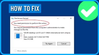 How to Fix You Need Permission to Perform This Action Windows 1011 [upl. by Deeann]