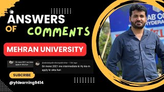 Answers of Comments for Mehran University Entry Test and Admission [upl. by Tiersten450]