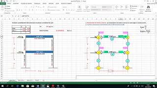 método matricial en pórticos EJERCICIO 1  parte 1 excel [upl. by Gintz]