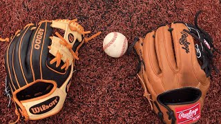 Wilson A2000 vs Rawlings Heart of the Hide [upl. by Enaitsirk]