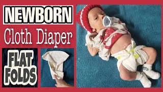 10 Easy Newborn Cloth Diaper Flat Folds Shown on Newborn [upl. by Pani]