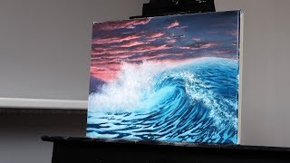 Ocean Waves with Acrylics  Painting with Ryan [upl. by Wilterdink]