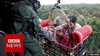 India Floods Rescue operation in Kerala flooding  BBC News [upl. by Sanfourd]