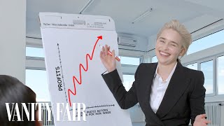 Emilia Clarke ReCreates Workplace Stock Photos  Vanity Fair [upl. by Templa]