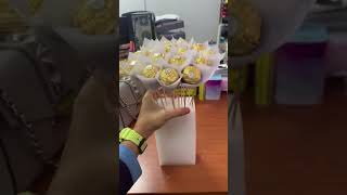 How to make ferrero rocher bouquet with baby breath 🎈 [upl. by Enomys375]