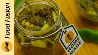 Instant green chili and garlic pickle recipe by Food Fusion [upl. by Ahsinoj]