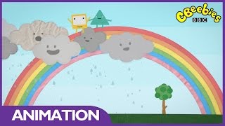 CBeebies Messy Goes to OKIDO  What is a rainbow [upl. by Nnyleve]