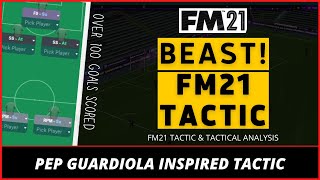 Pep Guardiola Inspired FM21 Tactic  BEAST 100 Goals 100 Points  Best FM21 Tactics [upl. by Harp760]