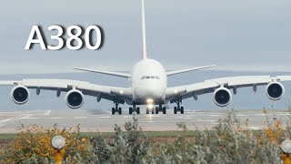 Airbus A380 landing in STORM at Manchester airport Impressive piloting skills [upl. by Darcy]