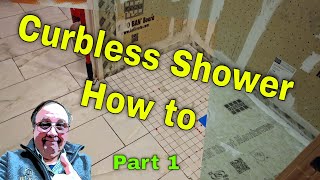 Curbless shower install Barrier free Part 1 Recessing the floor and mud pan [upl. by Rakel936]