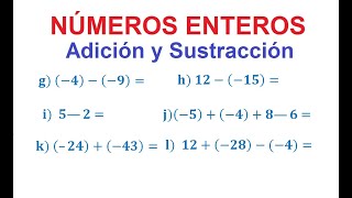 2 ADICIÓN Y SUSTRACCIÓN NÚMEROS ENTEROS [upl. by Oizirbaf]