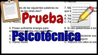 ✅ PRUEBA PSICOTÉCNICA  Ejemplos 🔴 [upl. by Vierno]