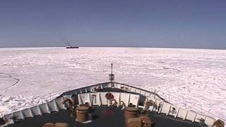 USCG Mackinaw in March 2002 icebreaking in the St Marys River and Whitefish Bay WAGB83 [upl. by Brenner285]