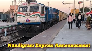 Adilabad to CSMT Nandigram Express Announcement at Purna Railway Station  India Railways [upl. by Hasseman]