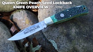 Queen Green Peach Seed Lockback Folding Knife  5Minute Review  Atlantic Knife [upl. by Otecina]