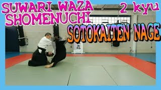 ⛩️ aïkido technique  SUWARI WAZA  SHOMEN UCHI SOTO KAITEN NAGE  OMOTE  URA 🔥 2 kyu  test  029 [upl. by Atwekk]