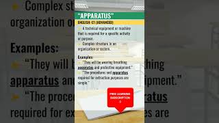 APPARATUS C1 Advanced Learn English Vocabulary [upl. by Nessnaj10]