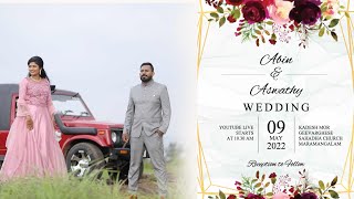 ABIN amp ASWATHY  WEDDING LIVE  09052022 [upl. by Cristabel]