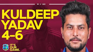 WristSpin Bowling Spell  Kuldeep Yadav Takes 46 In The Caribbean  West Indies v India  1st ODI [upl. by Benis]