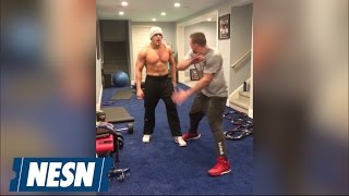 Rob Gronkowski Hypes Up Mojo Rawley Ahead Of Wrestlemania [upl. by Ylicic128]