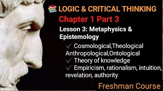 LOGIC AND CRITICAL THINKING  Chapter 1 Part 3 [upl. by Sabella]