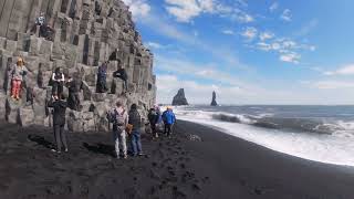 🇮🇸 ICELAND REYNISFJARA BLACK SAND BEACH IS DANGEROUS iceland reynisfjara [upl. by Greyso]