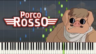 The Bygone Days  PORCO ROSSO  SHEETS  Piano Tutorial Synthesia [upl. by Cordi]