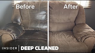 Heavily Soiled Sofa Is Deep Cleaned For The First Time  Deep Cleaned  Insider [upl. by Dallon]