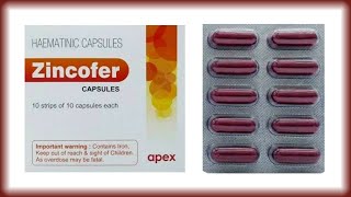 Zincofer Capsule BenifitDose  All Details  Haematinic Capsule Uses [upl. by Rosena]