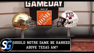 Will the College Football Playoff Rank Notre Dame Above Texas AampM [upl. by Aihsatal602]