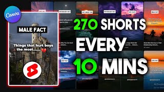 How I Made 270 YouTube Shorts in Just 10 MINUTES for a Faceless YouTube Channel [upl. by Cavanaugh813]