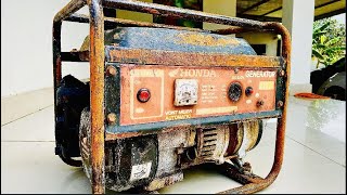 Restoration of old rusted generator engine  Restore old 4stroke gasoline generator HONDA  2 [upl. by Annayrb]