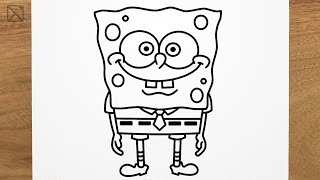 How to draw SpongeBob step by step EASY [upl. by Ibrad]