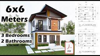 TWO STOREY HOUSE 6x6 Meters 36 Sqm  387 Sqft [upl. by Flosi229]