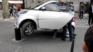 Smart Car stuck on a rising bollard [upl. by Nahtanha524]