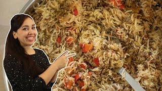 Greek Style Beef amp Rice Skillet Quick amp Delicious Pilafi me Keema [upl. by Lainad]