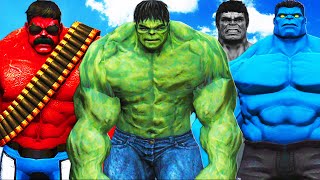 The Incredible Hulk VS Red Hulk amp Blue Hulk amp Gray Hulk [upl. by Cnahc34]