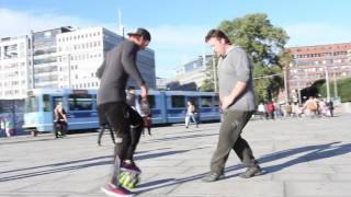 STREETFOOTBALL NUTMEG SKILLS in Oslo with Brizze [upl. by Aniahs]