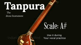 Tanpura A sharp  the drone instrument  classical music [upl. by Anaya]