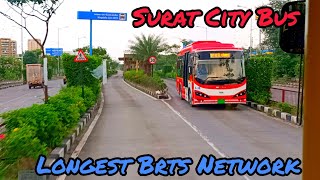 SURAT BRTS  SURAT CITY BUS  PAL RTO TO ONGC COLONY  SURAT CITY  Longest Brts Route in India [upl. by Macdougall]