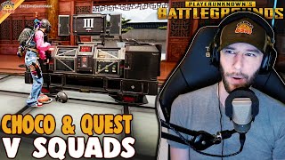 choco amp Quest Take on Squads  chocoTaco PUBG Squads Gameplay [upl. by Ezra87]