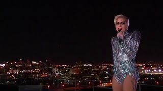 Lady Gaga jumps down the roof at the Super Bowl [upl. by Akena409]